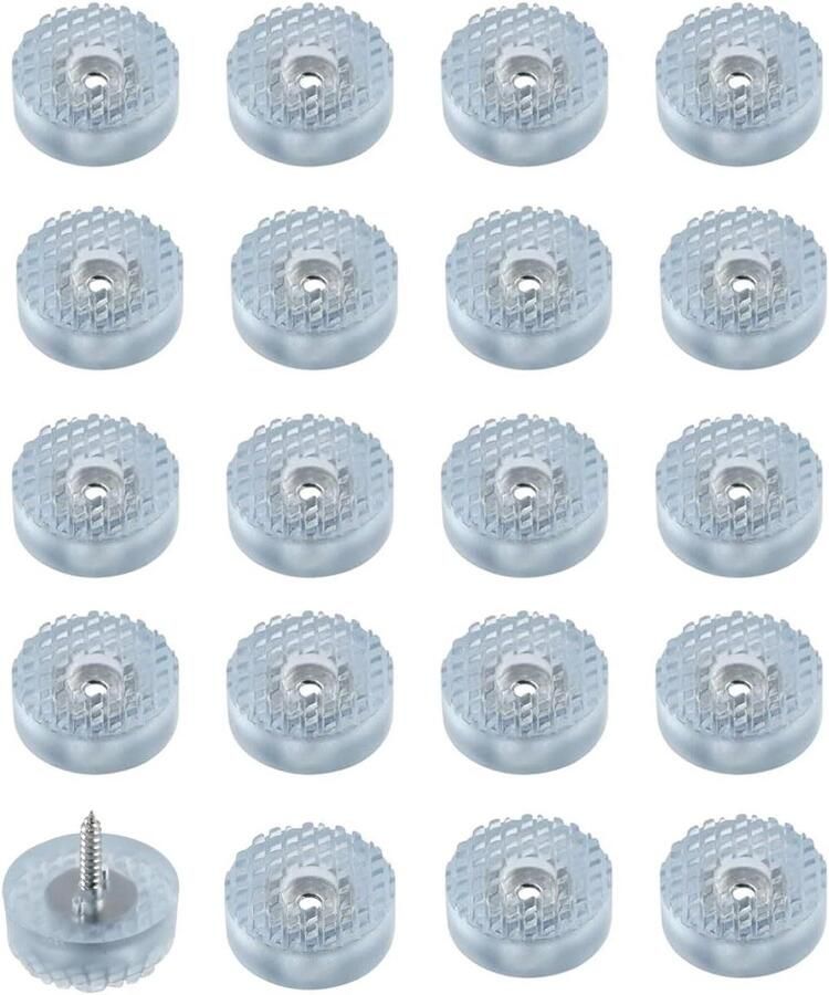 Allecto Plus Rubberen antislippads 20 stuks rond voor meubels stoelen bankpoten en tafels op houten vloeren geluiddempend zonder schroeven