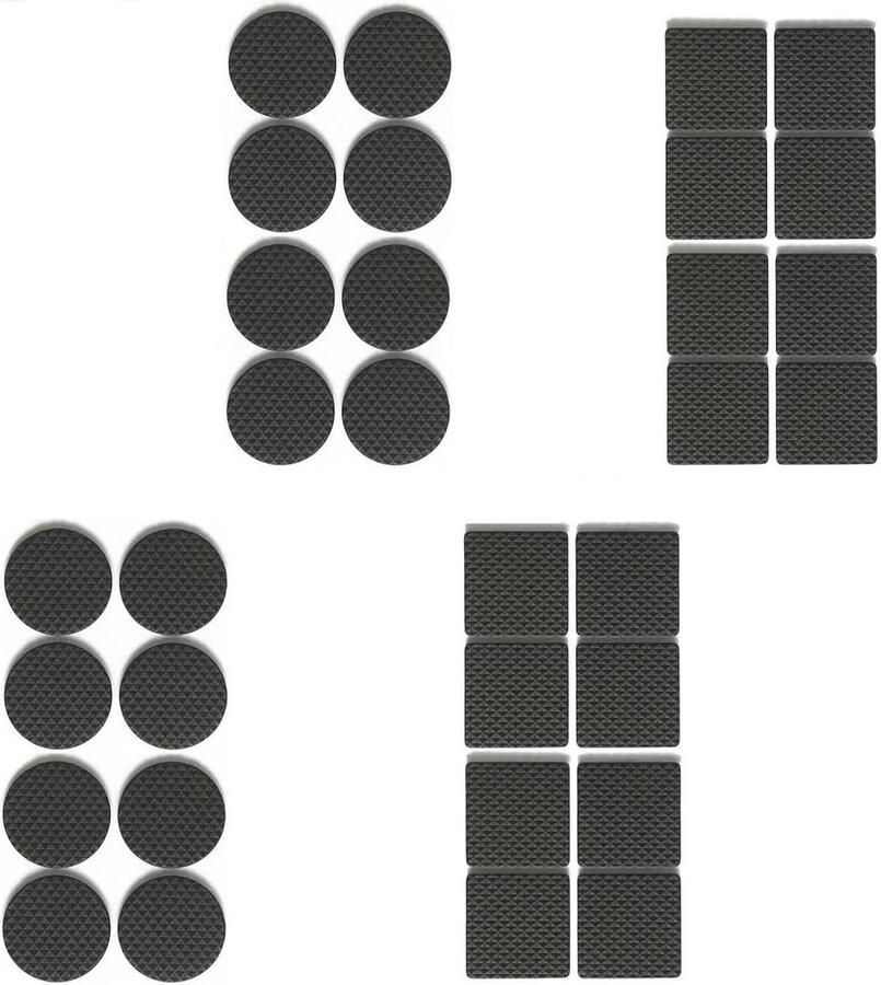 Allecto Plus Rubberen Meubelpads Set van 32 Stuks Anti-Slip Hardhouten Vloeren
