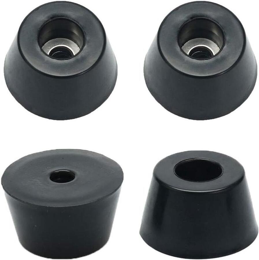 Allecto plus Rubberen voeten voor tafel en stoel Set van 4 stuks Met metalen sluitring Bumper poten Paddenstoelbeschermer D31x24xH18mm