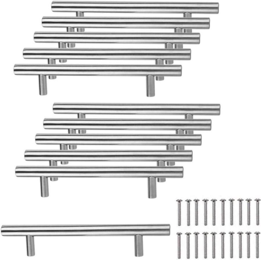 Allecto plus RVS handgrepen set van 10 voor kasten en lades 96 mm boorgatafstand