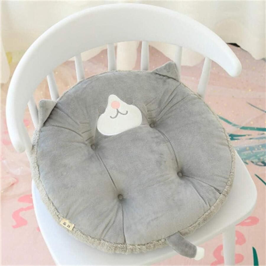 Allecto Plus Schattig dieren zitkussen pluche rond 45cm Decoratie voor stoel - Foto 2