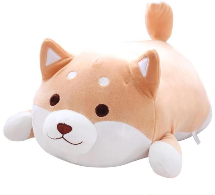 Allecto Plus Schattig pluche kussen voor kinderen ideaal voor bed en bank 35 cm Shiba Inu en Corgi design