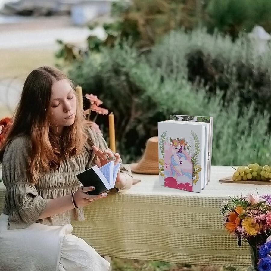 Allecto plus Schattige eenhoorn boekensteunen voor kinderen bureau organizer antislip metaal meisjes jongens boek planken verdeler