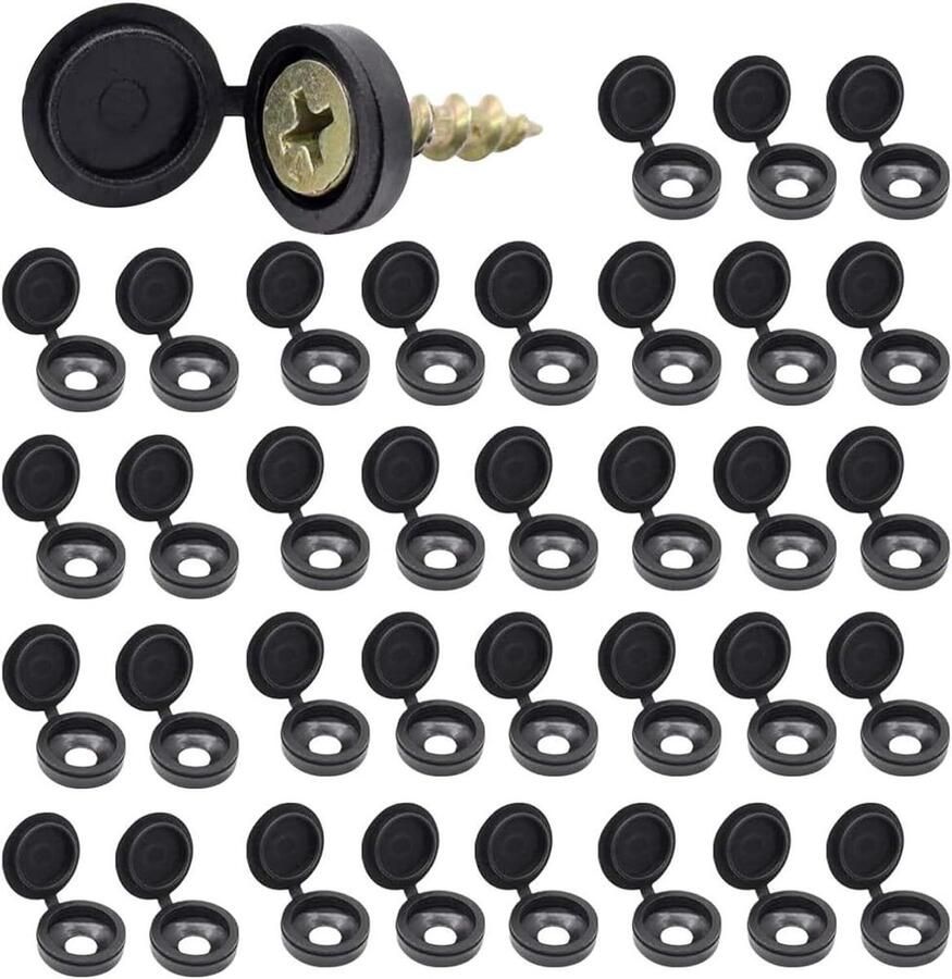 Allecto plus Schroefdoppen 100 stuks zwart Meubels kasten kledingkast Schroefbeschermkappen binnen buiten