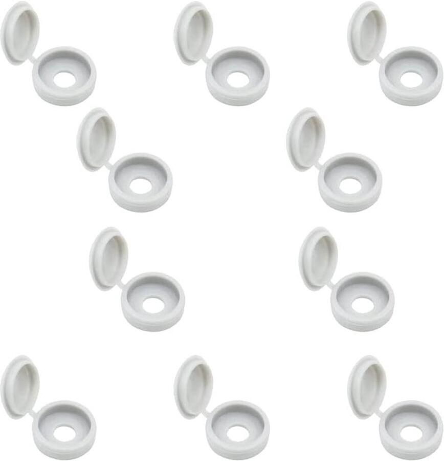 Allecto Plus Schroefdoppen Plastic 10 stuks Meubels Plank Kledingkast Decoratieve Vouwschroefafdekkingen Montage voor Muren en Kasten Handige Accessoires