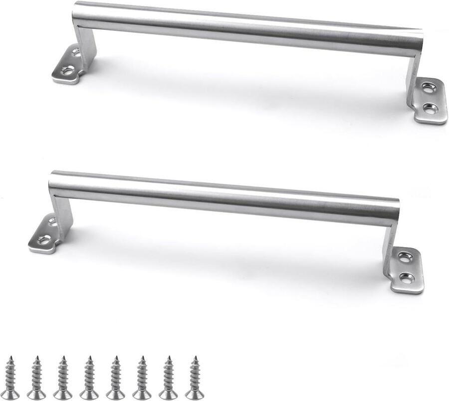 Allecto Plus Schuifdeurgreep 2 stuks zilver voor kastdeuren schuurdeuren Meubelgreep met verdikte basis Garagedeur accessoire