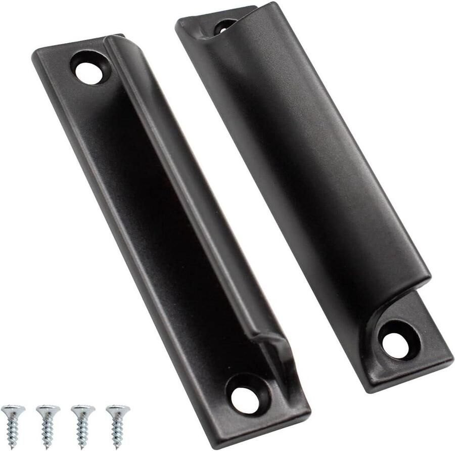 Allecto Plus Schuifdeurgrepen aluminium meubelgreep zwart Set van 2 stuks voor balkondeuren schuifdeuren en laden - Foto 2