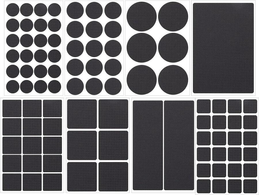 Allecto Plus Schuimkussens voor stoelpoten Set van 93 stuks Anti-slip Zelfklevend Meubelbeschermers Anti-kras Geluidsreducerend Voor harde vloeren