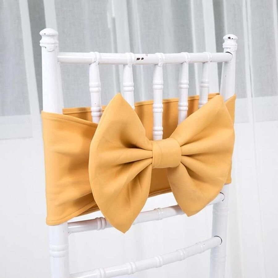 Allecto plus Set van 10 Elastische Stretch Stoel Sjerpen Bogen voor Bruiloften en Feesten