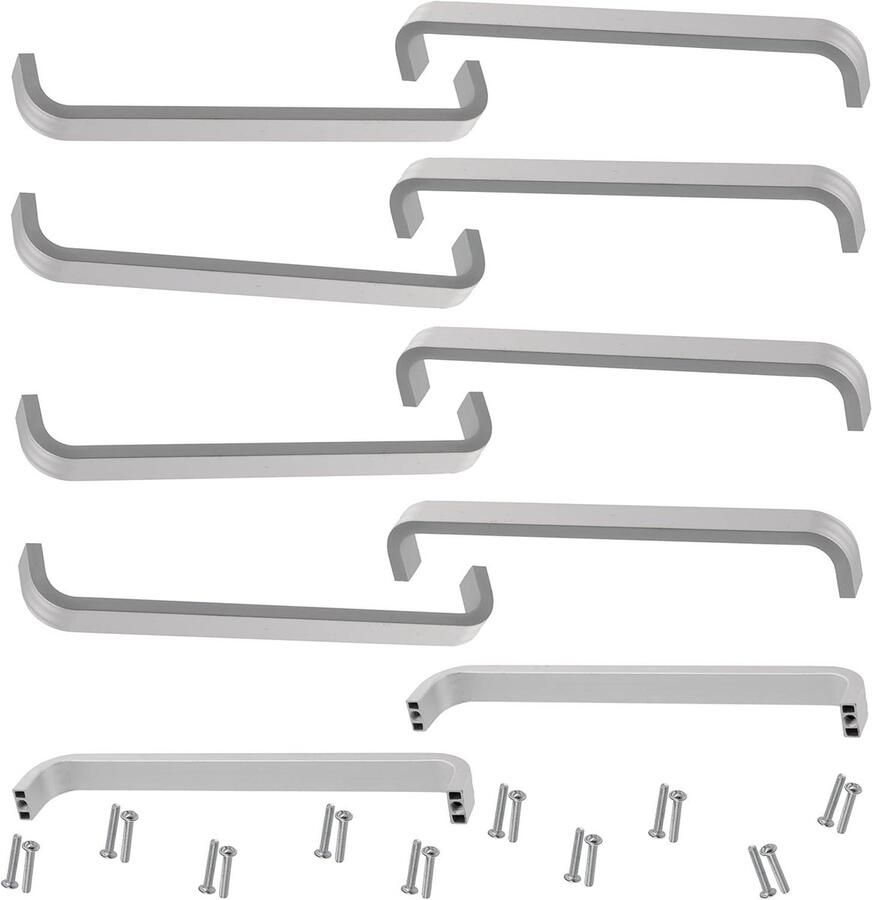 Allecto plus Set van 10 handgrepen voor meubels 128 mm kastdeuren lade binnendecoratie keuken woonkamer montage aluminium mat zilver Duurzame en stijlvolle meubelhandgrepen