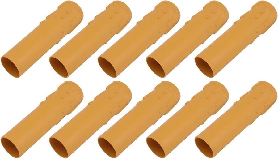 Allecto plus Set van 10 Kaars Socket Covers 4 Inch Hoog voor Kroonluchter Lamp en Kandelaar Base Houder Gele Lampenkap