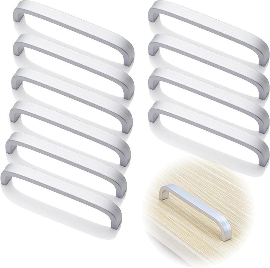 Allecto Plus Hole Set van 10 Kastgrepen in Gepolijst Chroom Hoogwaardige Ladehandgrepen voor Keuken en Meubels Roestvrijstalen Meubelgrepen met Vintage Design Duurzame Handgrepen voor Lades met Schroeven