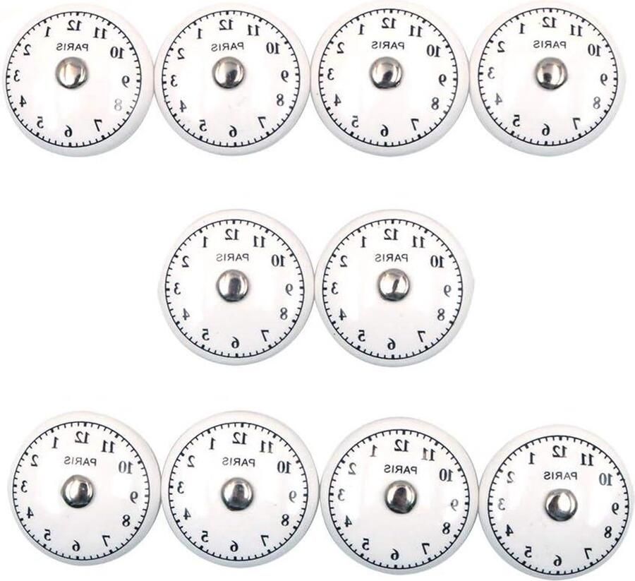 Allecto plus Set van 10 keramische deurknoppen in vintage stijl met Arabische cijfers. Voeg een vleugje Shabby Chic toe aan je antieke kast