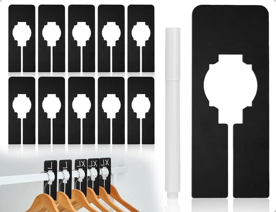 Allecto plus Set van 10 maatverdelers voor kasten en planken Zwart 12 7 x 5 2 cm