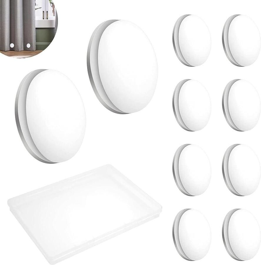 Allecto plus Set van 10 magnetische douchegordijnmagneten voor verzwaring van douchegordijnen lakens en tafelkleden