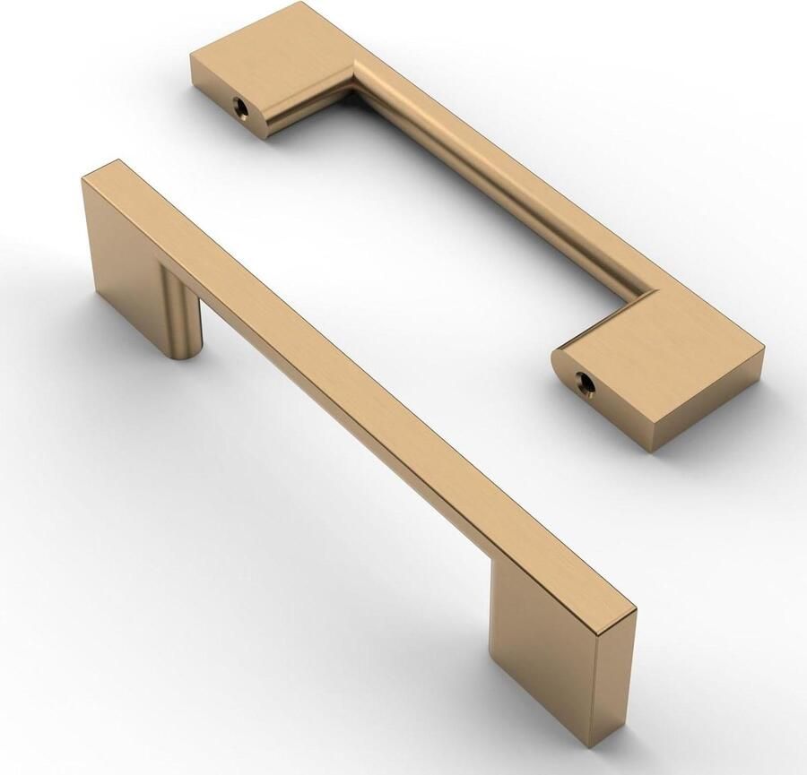 Allecto plus Set van 10 Mat Champagne Gouden Deurgrepen van 128mm Roestvrij Staal Modern voor Keuken Kantoor Laden Kast…