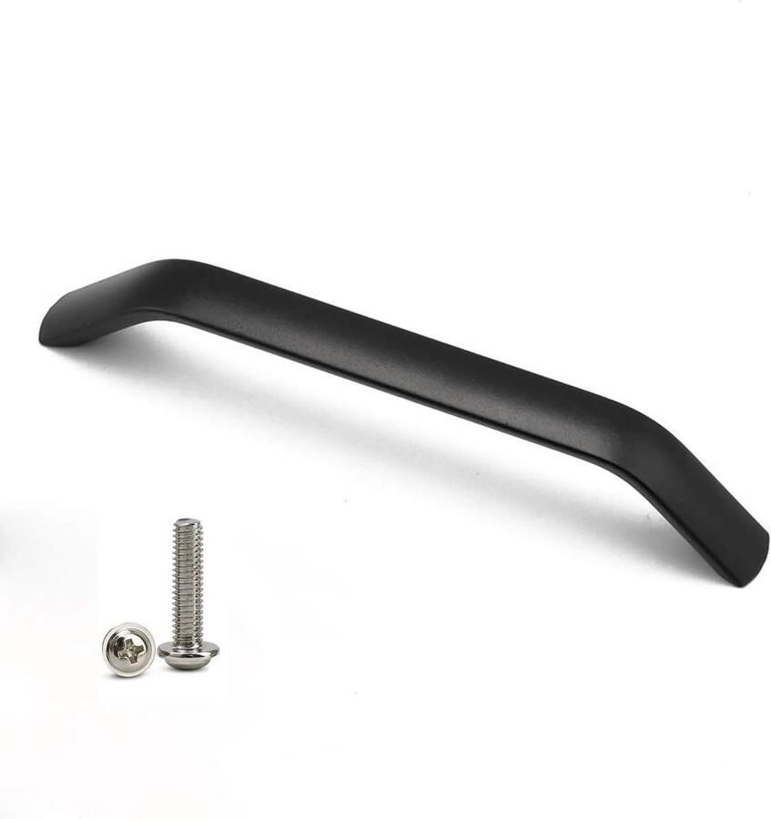 Allecto plus Set van 10 matzwarte keukengrepen voor keukenkasten Boorgatafstand 128 mm