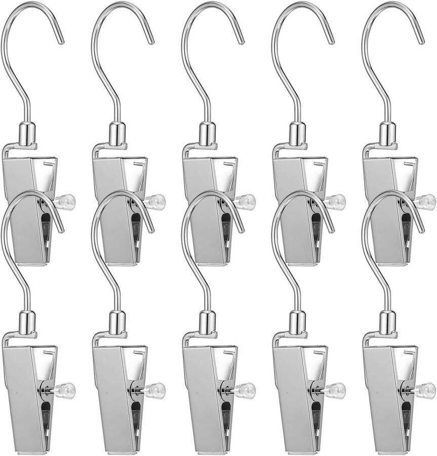 Allecto Plus Set van 10 roterende boothangers voor kleding en handdoeken Praktische ophanghaken voor kledingkast en keuken