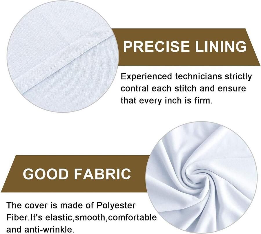 Allecto Plus Set van 10 witte stoelhoezen voor bruiloftsfeest en banket