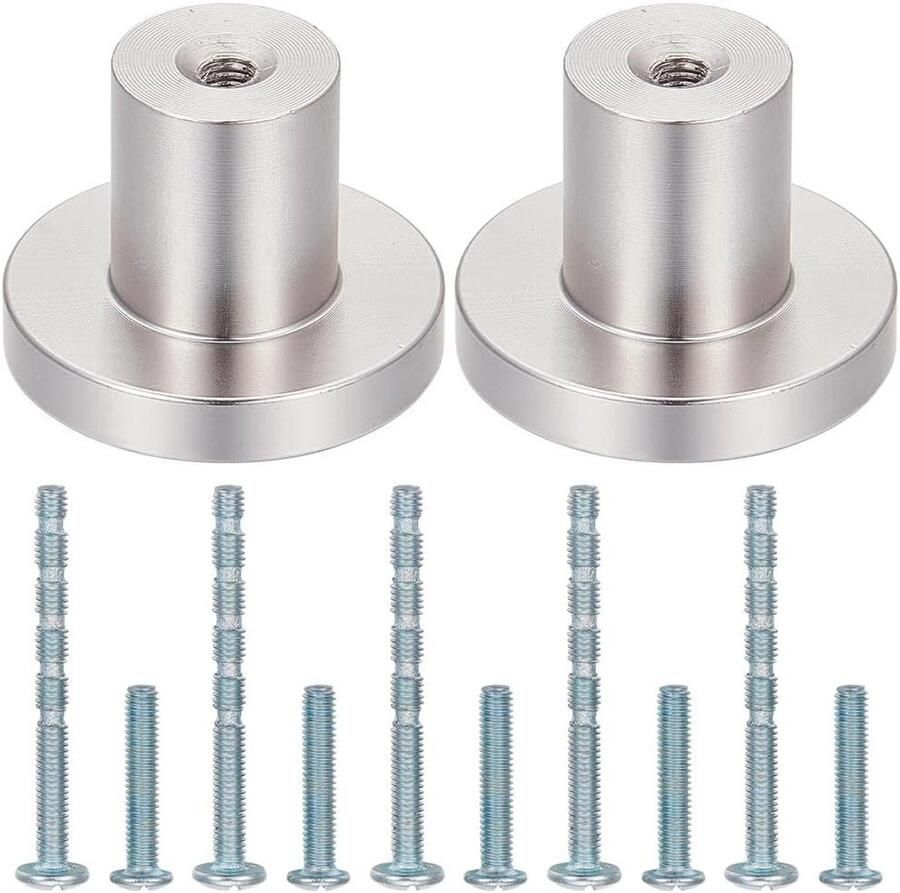 Allecto plus Set van 10 zilverkleurige ladeknoppen in paddenstoelvorm voor keukenkasten Aluminium handgrepen inclusief schroeven voor badkamers kisten deuren en meubels
