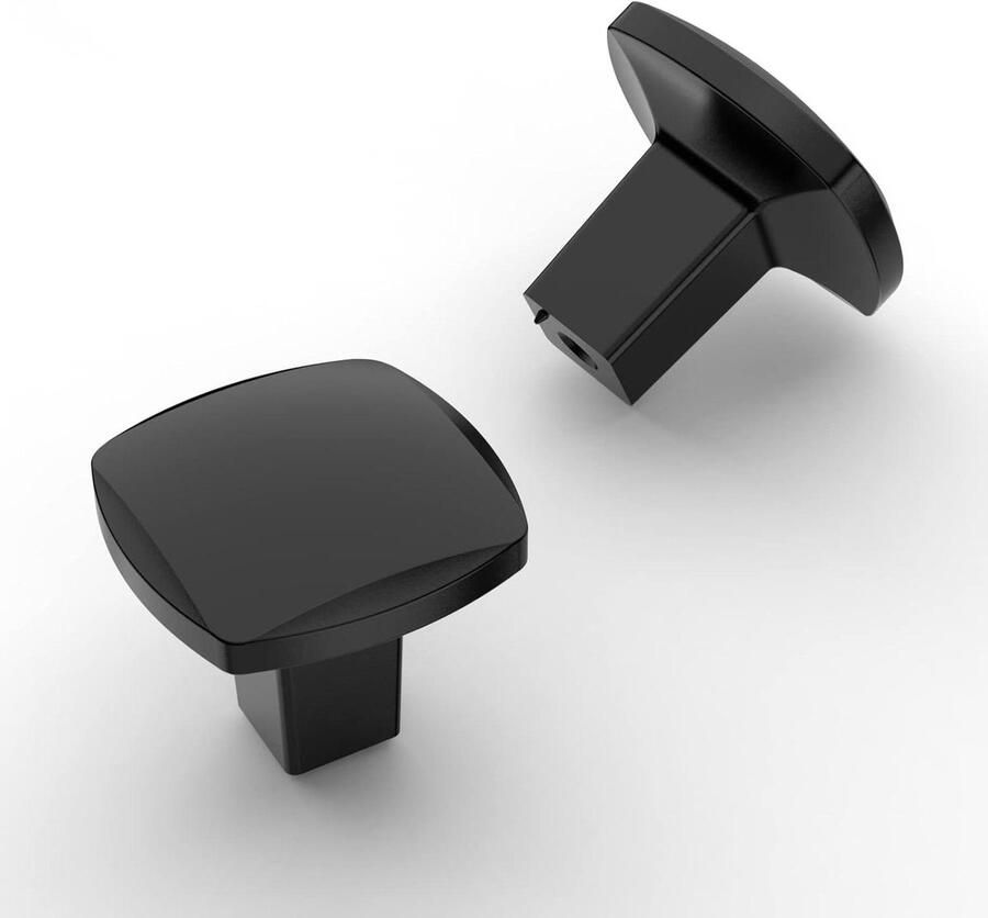 Allecto plus Set van 10 zwart mat meubelgrepen van zinklegering voor keukenkasten en slaapkamer ronde deurgrepen ladegrepen