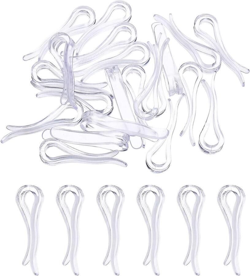 Allecto plus Set van 100 U-vormige krokodillenclips voor kleding Transparant Praktische hemdclips voor sokken broeken stropdassen
