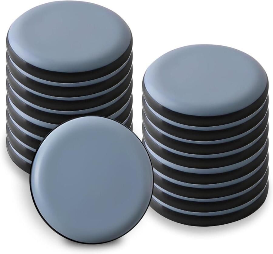 Allecto Plus Set van 16 meubelglijders voor vloeren en tapijten ronde zelfklevende meubelpads diameter 25 mm