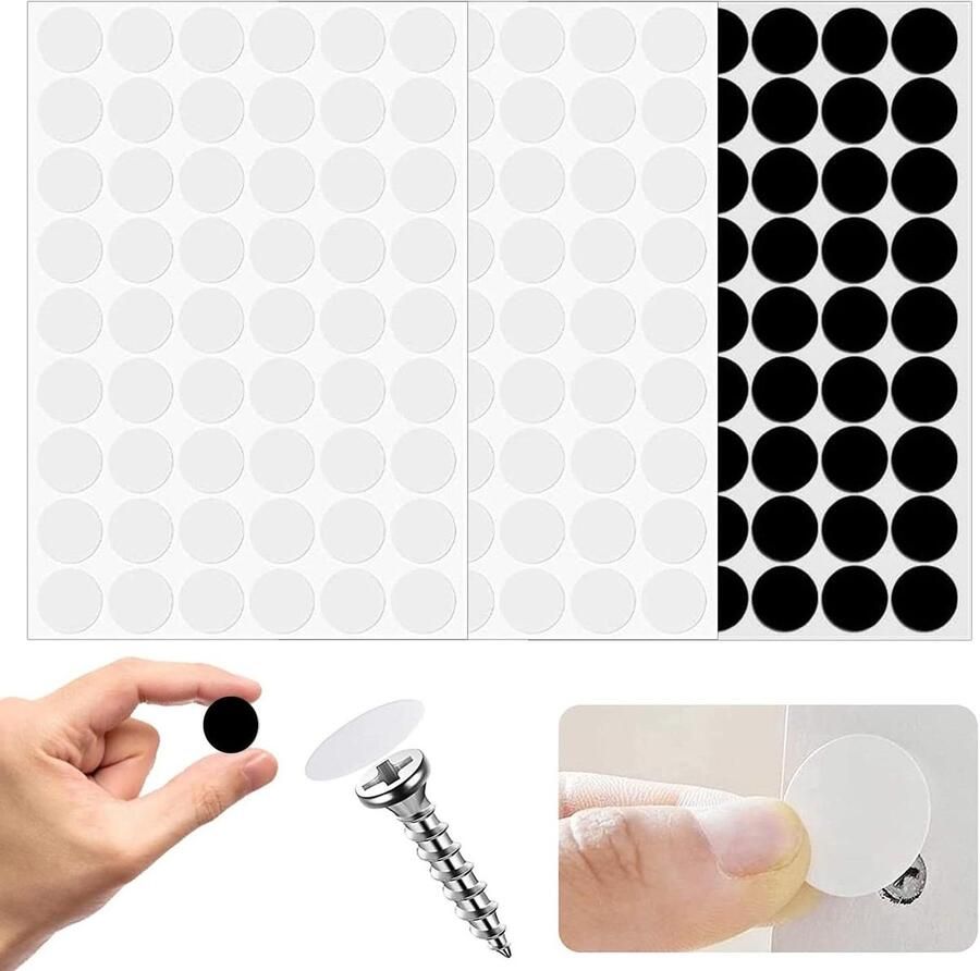 Allecto Plus Set van 162 Zelfklevende Schroefafdekkappen voor Wandkasten en Meubelreparaties