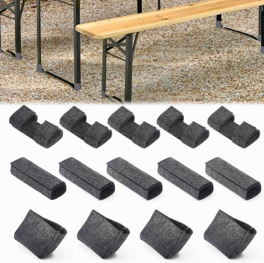 Allecto plus Set van 18 vloerbeschermers voor biertenten en tuinmeubelen Vilt bescherming voor tafels stoelen en partytenten