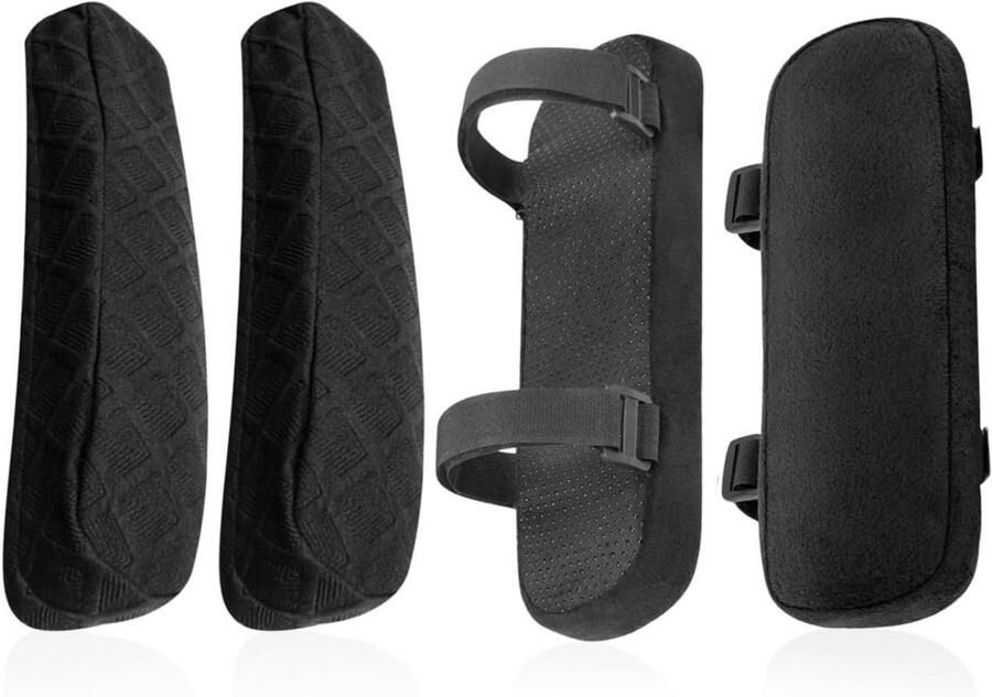 Allecto Plus Set van 2 armleuningkussens voor bureaustoelen en gamingstoelen met stofdichte hoezen