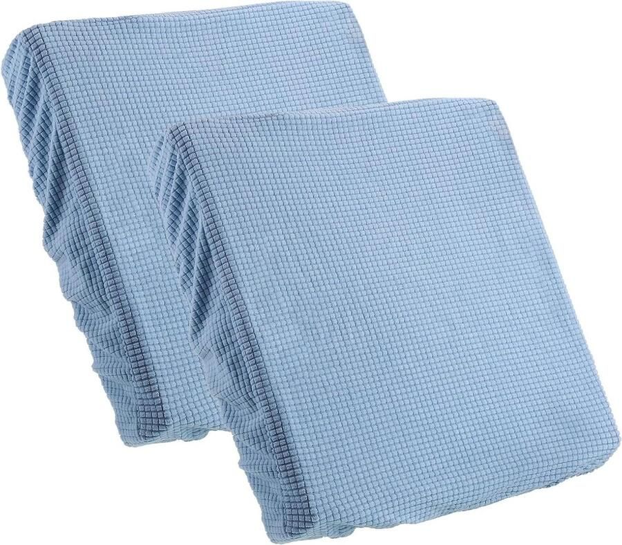 Titel: Set van 2 bankkussenhoezen 50 x 50 cm Elastische polyester bankovertrek Magische bankhoezen Wasbaar Antislip Elastische bodem Thuis decor Denimblauw