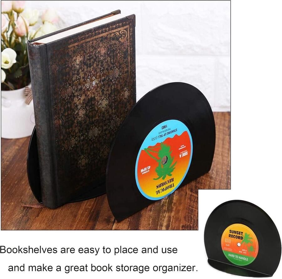 Allecto Plus Set van 2 boekenstandaards Boekenplankhouders voor bureau en thuiskantoor DVD-handgemaakte boekensteunen Ruimtebesparende boekstoppers Herbruikbaar en duurzaam CD-maphouders Geschikt voor kinderen Handig voor mappen