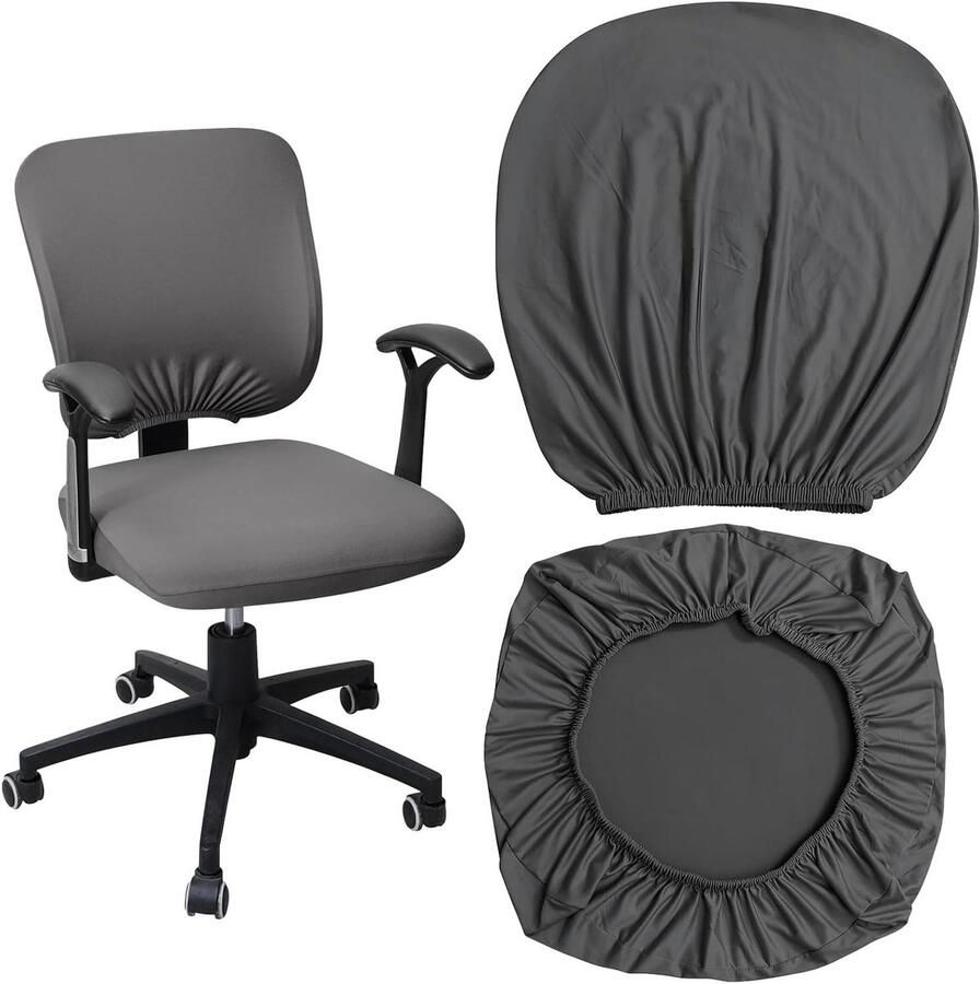 Allecto Plus Set van 2 Bureaustoel bekleding Wasbare overtrek Geschikt voor de meeste bureaustoelen