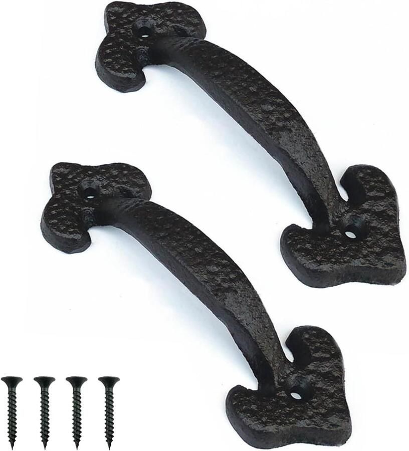 Allecto plus Set van 2 Deur Pull Handvatten Rustieke Deurgreep voor Dressoirs en Meubels met Schuur Effect
