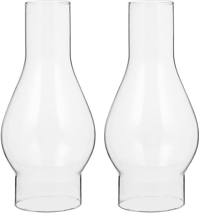 Allecto plus Set van 2 glazen lampenkappen voor olielampen en tafellampen