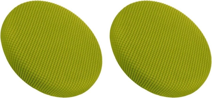 Allecto Plus Set van 2 Groene Barkruk Hoezen voor Ronde Stoelen (30-35 cm diameter) met Verbeterde Pasvorm
