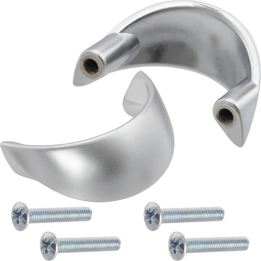 Allecto plus Set van 2 handgrepen meubels 32 mm afstand kastdeuren lade design keuken woonkamer metaal mat zilver afwerking