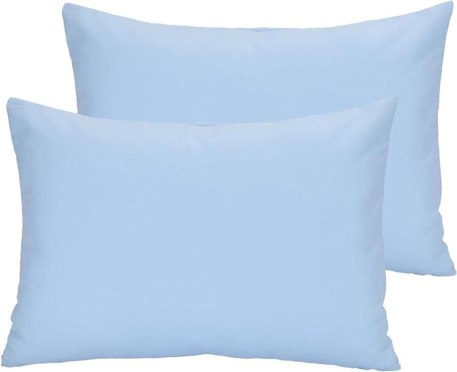 Allecto Plus Set van 2 kussenslopen voor baby's en kinderen Katoenen kussensloop voor peuter Reiskussensloop Zacht ademend Envelopstijl Jongens en meisjes beddengoed Peuterbed 49 x 36 cm