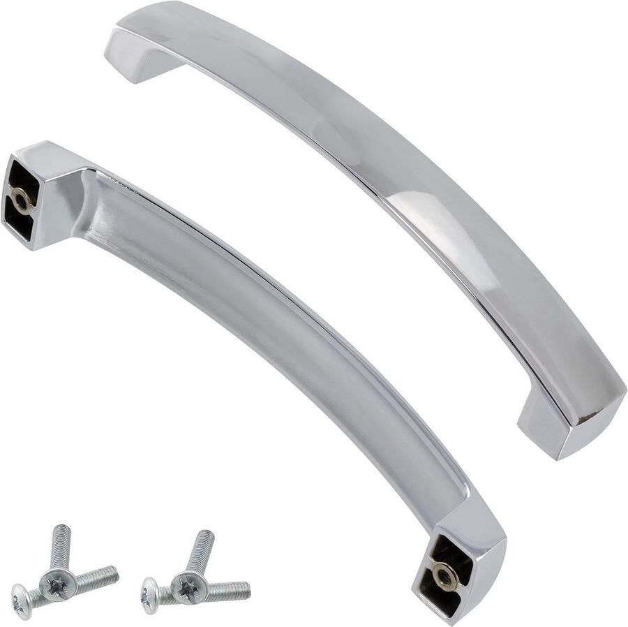 Allecto plus Set van 2 meubeldeurgrepen 128 mm metaal verchroomde afwerking kast ladebeslag decoratie voor keuken en woonkamer