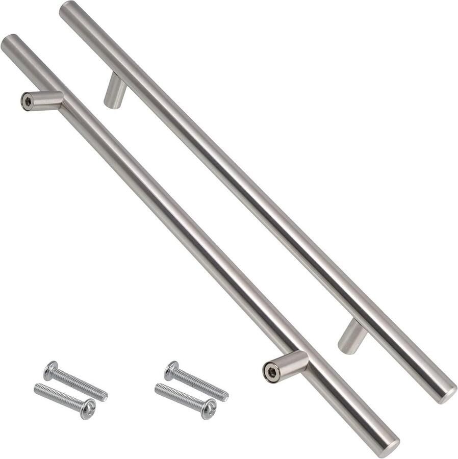 Allecto plus Set van 2 meubelgrepen Asafstand 192 mm Kastdeur Lade Binnendecoratie Keuken Woonkamer Montage Metaal Geborsteld Zilveren Afwerking