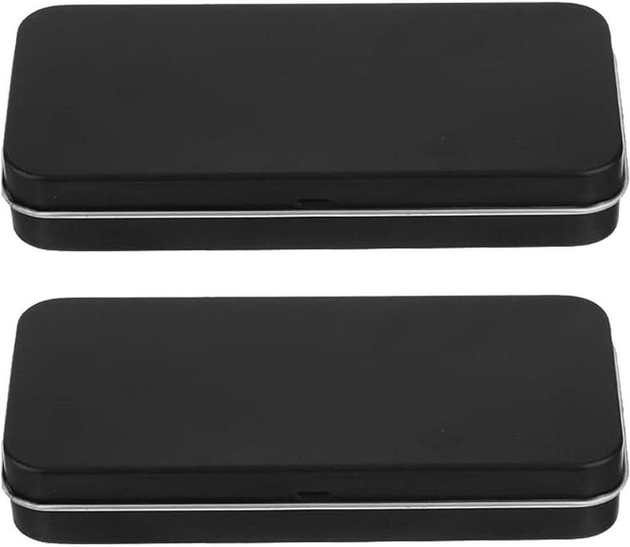 Allecto plus Set van 2 opbergdozen van ijzer met deksel draagbaar en mini Praktische opbergdozen met ketting Organisatie en opslag oplossing voor thuis 76 karakters