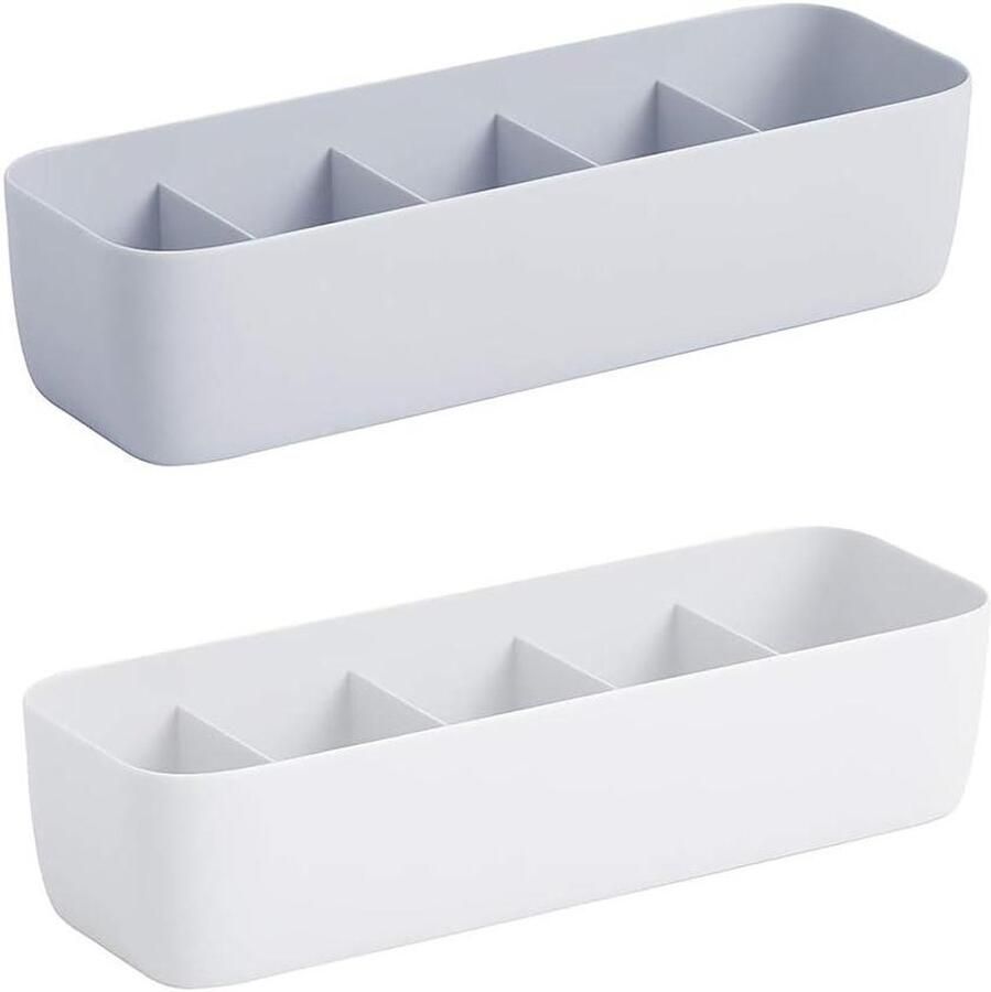 Allecto Plus Set van 2 opbergdozen voor ondergoed Opvouwbaar en stapelbaar Ladeverdelingen van PP-kunststof Organizer voor beha's sokken stropdassen en sjaals In 3 kleuren Handige lade-organizers