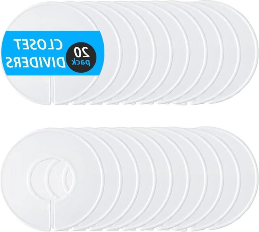 Allecto Premium 20 Plastic Kledingverdelers voor Kast Maatverdeler voor Marker Wit Handig inrichtingselement voor kledingkasten