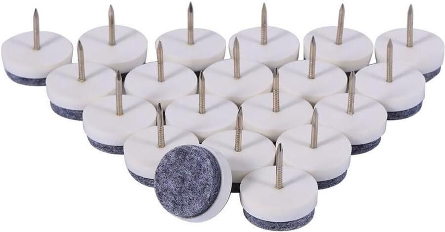 Allecto plus Set van 20 Meubels Nail Vilt Mats voor Stoel en Tafel Poten Vloerbescherming Meubelsvilt voor Vloerbescherming