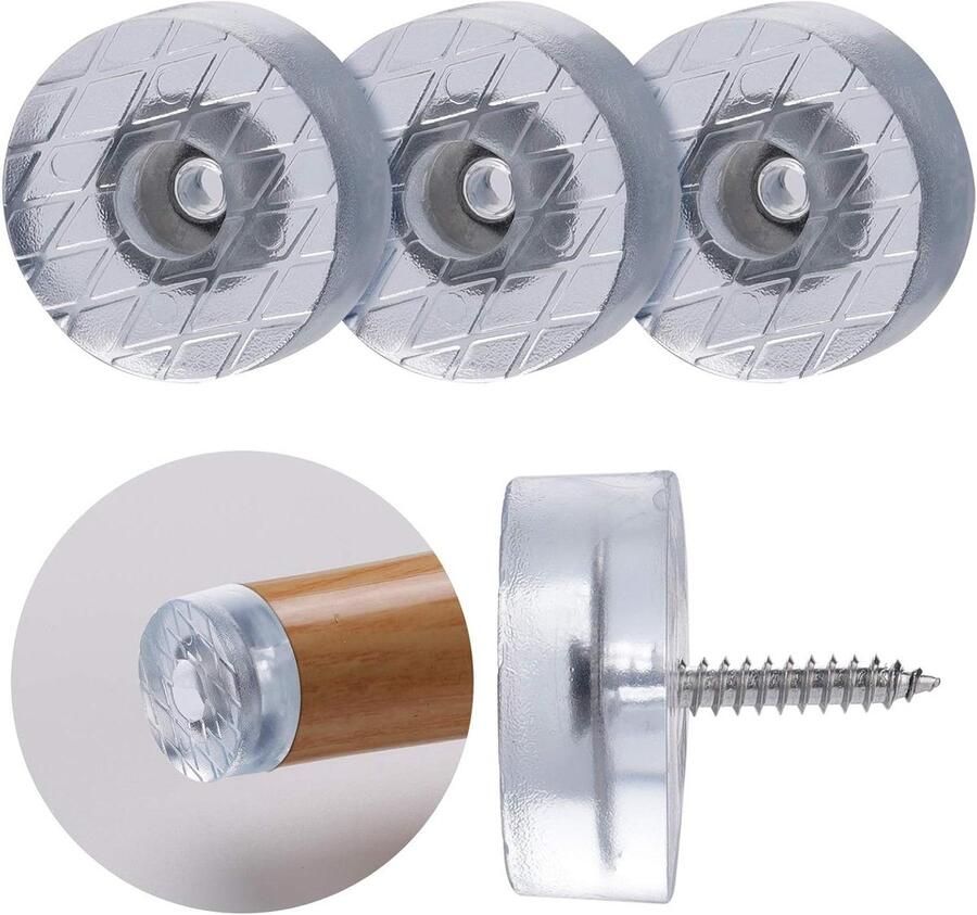 Allecto plus Set van 20 Ronde Gummipuffer voor Stoel- en Sofabeine Antislip Meubelvoeten Geluidsdempende Voetjes Stoßstange 29mm