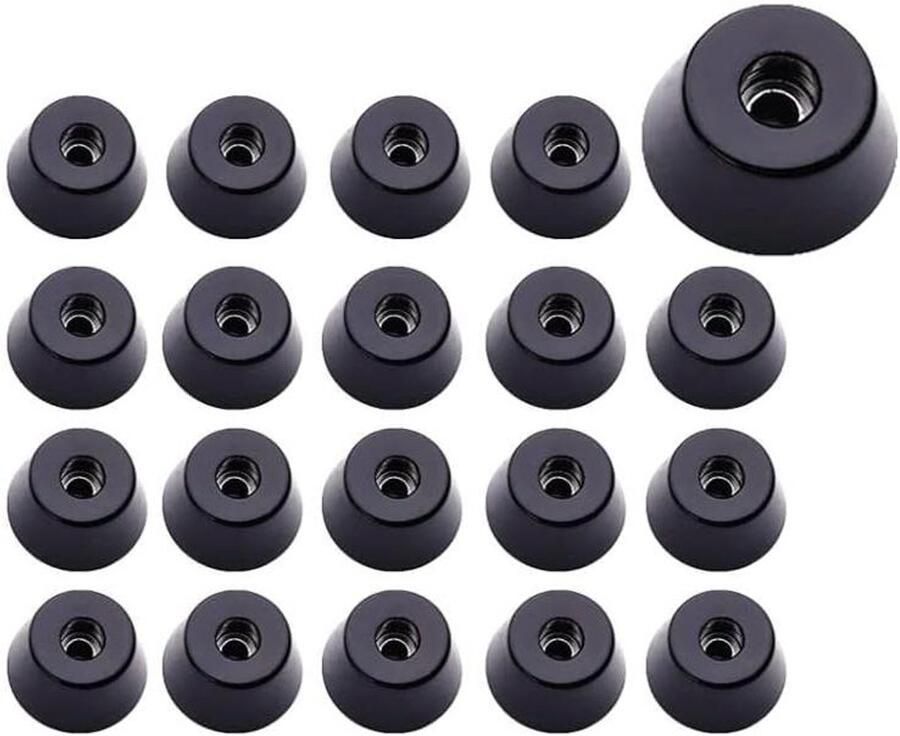 Allecto Plus Rubberen voetjes set voor tafel en stoel Meubelbuffer Zwart 20 stuks