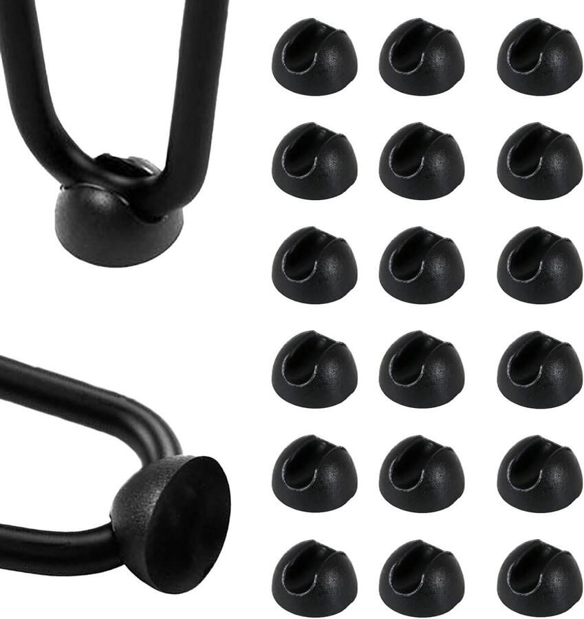 Allecto plus Set van 20 Zwarte Siliconen Haarspeld Tafelpoot Vloerbeschermers Stoel Eettafel Salontafel Tafelpoten Beschermer