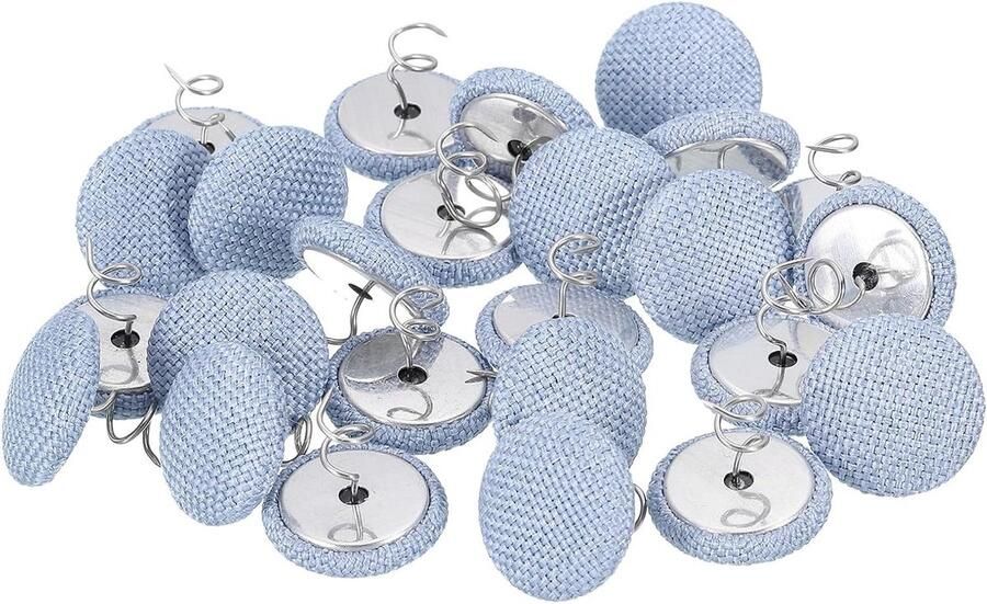 Allecto plus Set van 24 stuks bekledingsstiften twist-pin 20 mm voor stoel meubelhoes en meer lichtblauw
