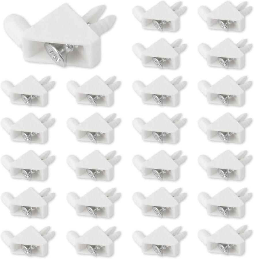 Allecto Plus Set van 24 stuks metalen plankdragers 5 mm met opbergdoos Geschikt als reserveonderdeel voor meubels boekenplanken kasten keukenkasten