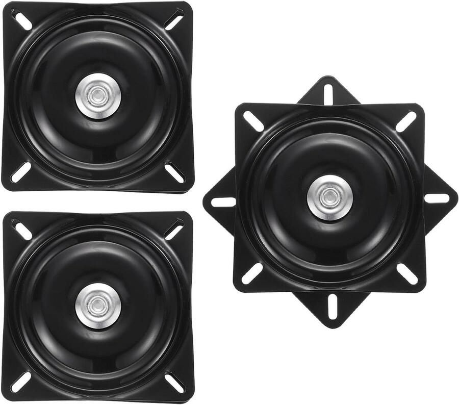 Allecto Plus Set van 3 barkrukken met draaiplaat en kogellagers Zwart 15 24 cm zitting Draaivoet Tot 100 kg capaciteit